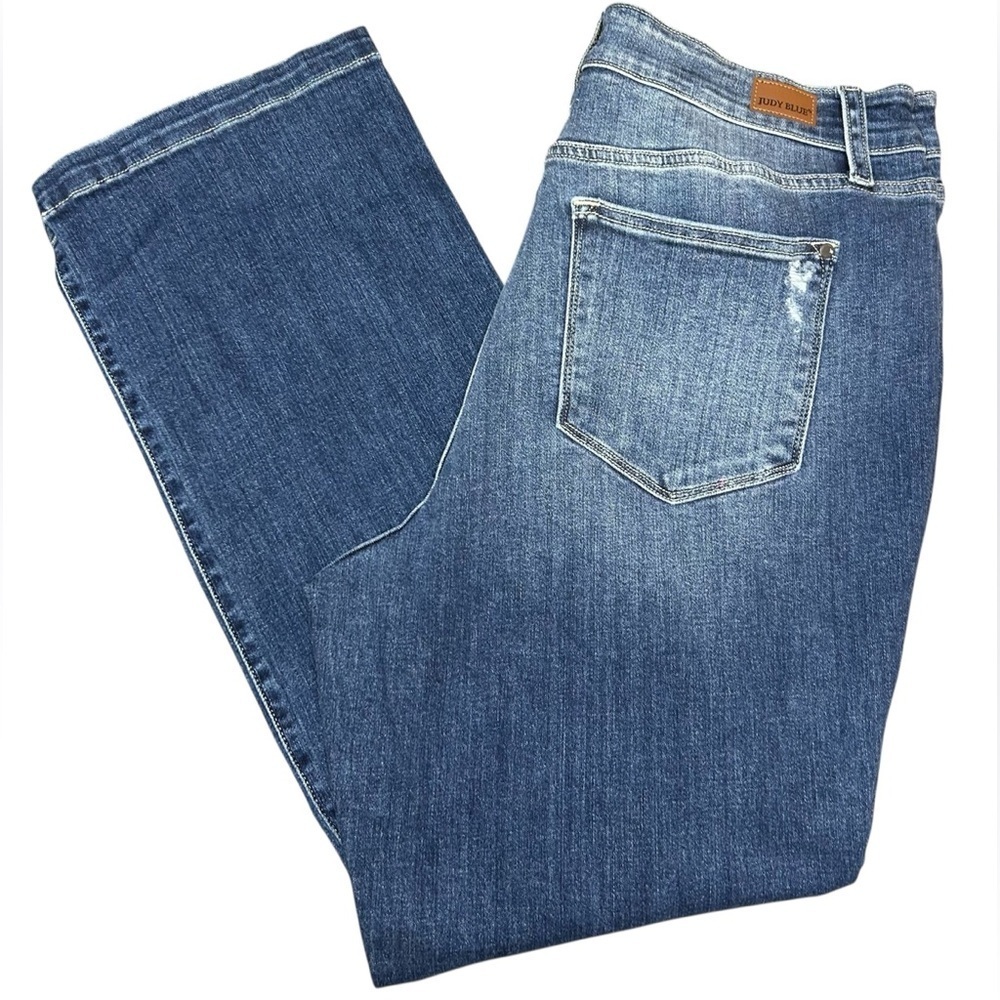 Judy Blue Jeans Hand Sand Mid Rise Distressed Bootcut Jeans Size 20W - Picture 7 of 7